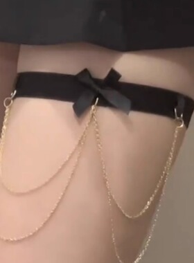肉肉欧美脚链饰品性感辣妹风蝴蝶结弹力带蕾丝腿环身体链大腿链