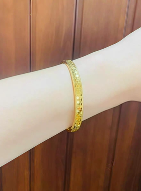 金包银手镯龙鳞鱼鳞手环实心女