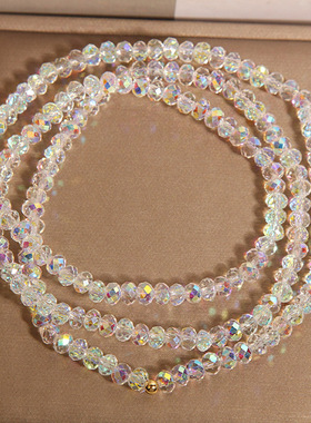 新中式多层香槟水晶手链女款轻奢小众高级感气质百搭叠戴手串手环