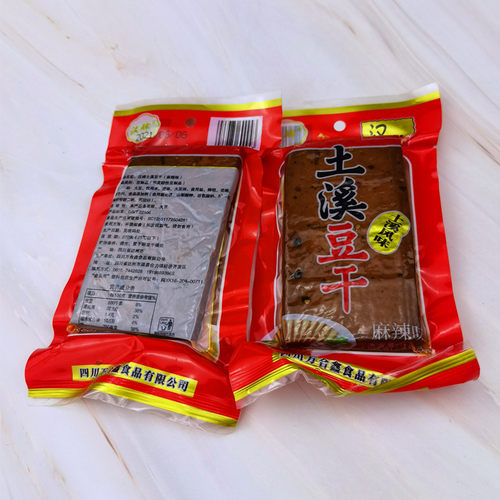 四川特产渠县土溪五香豆腐干168克3袋装烟熏豆干麻辣香干火锅配菜 - 图1