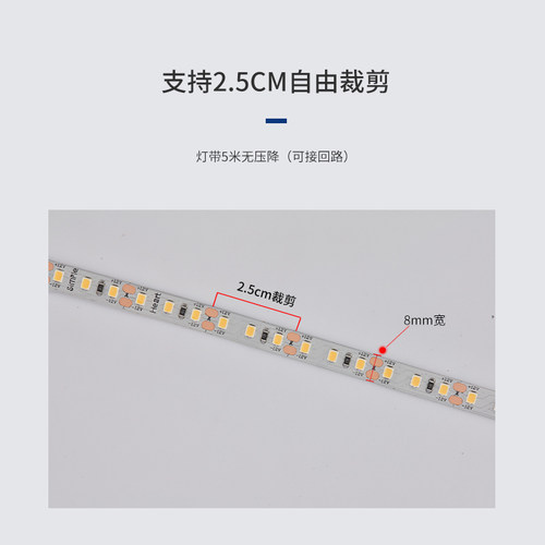 led低压软灯带2835贴片高显指线条自粘背景墙天花线槽装饰灯带条 - 图1