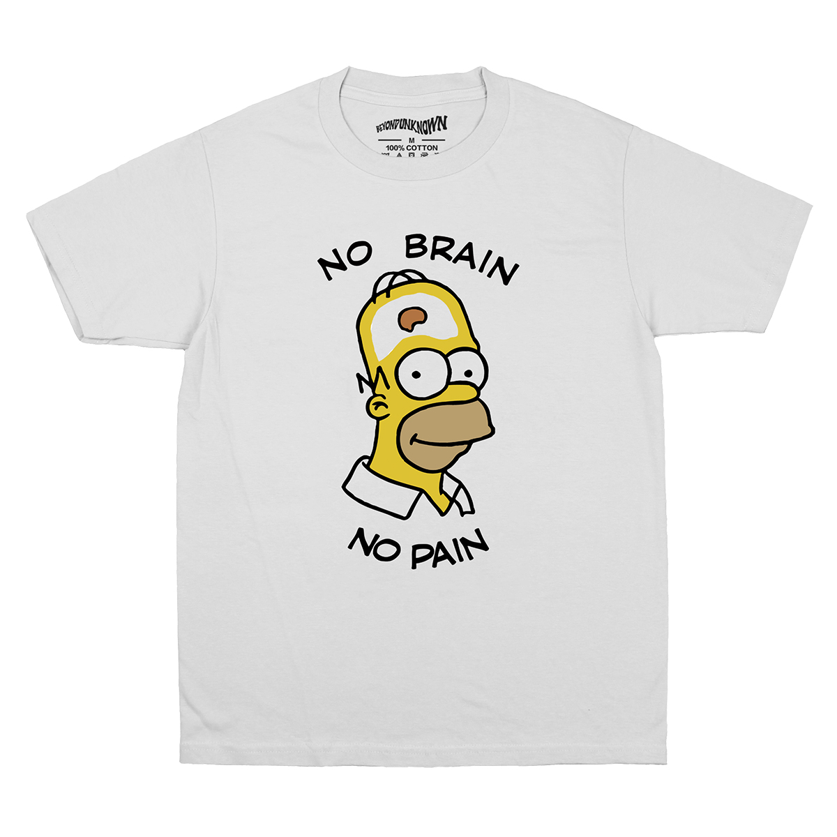 辛普森 T恤 The Simpsons no brain no pain 短袖纯棉 T-Shirt - 图3