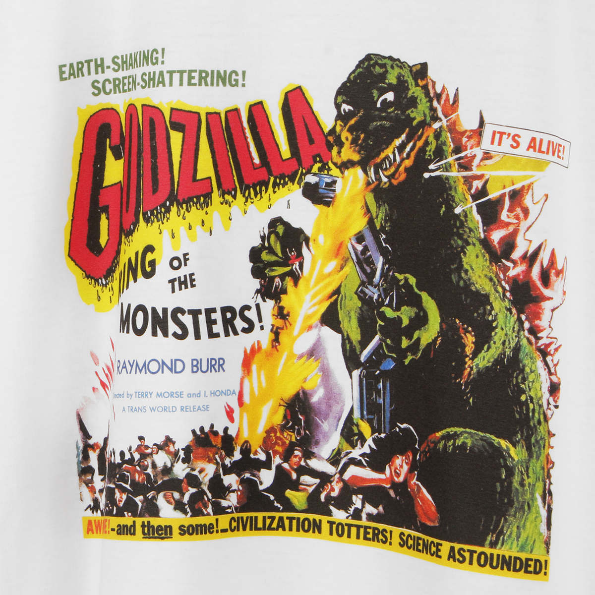 Godzilla T恤哥斯拉怪兽电影纯棉休闲短袖本多猪四郎 TShirt_虎窝淘