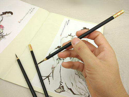 狼毫勾线笔毛笔国画水彩水粉狼豪描线笔工笔画叶筋笔衣纹笔湖笔 - 图2