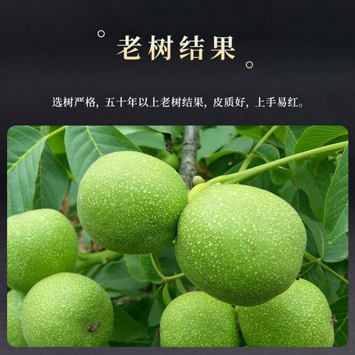 文玩核桃赌青皮手把盘玩天然四座楼狮子头青皮麒麟纹官帽核桃 - 图0