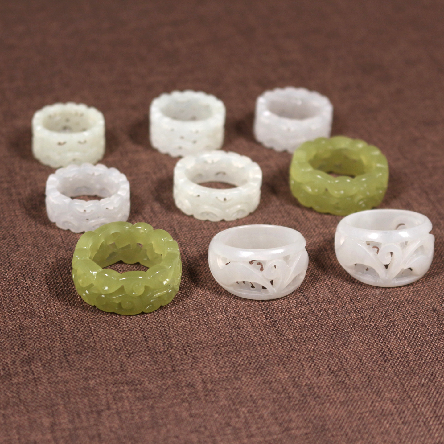 Lei's Jewelry Hetian Jade Hollow Antique Ring Authenticity