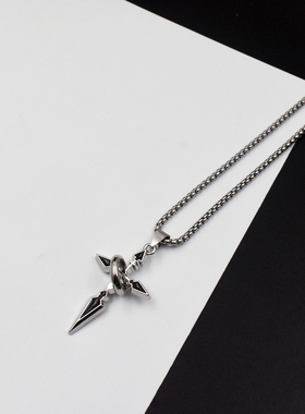 圆环十字架项链男款潮小众设计感