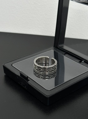 复古做旧开口可调十字架戒指男女