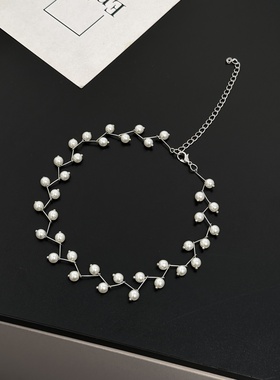 高级感珍珠拼接项链女款轻奢小众