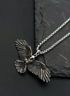 复古雄鹰展翅猎鹰项链男女毛衣链