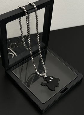 闪电黑猫项链男女嘻哈潮流毛衣链