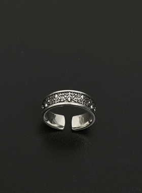 鸢尾花开口戒指食指痞帅指环男女