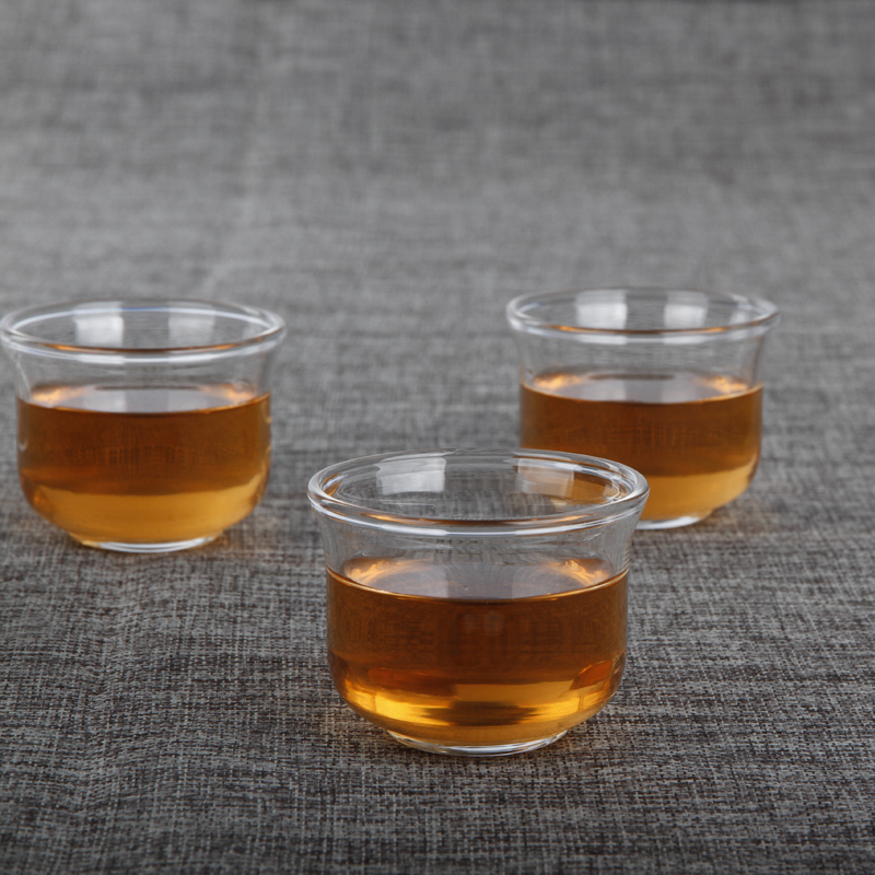 明尚德品茗杯精致小茶杯功夫茶具高硼硅耐热手工加厚玻璃杯子茶碗