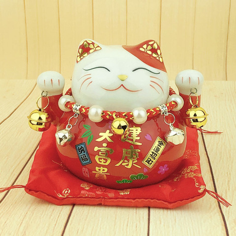 招财猫小摆件家居客厅迷你可爱小号存钱罐办公室桌面创意日式礼品