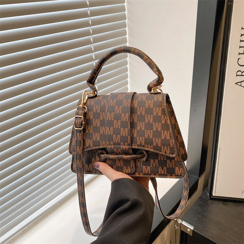 芊舒祺2025新款高级质感小众格纹小方包女欧美时尚百搭手提斜挎包 - 图2