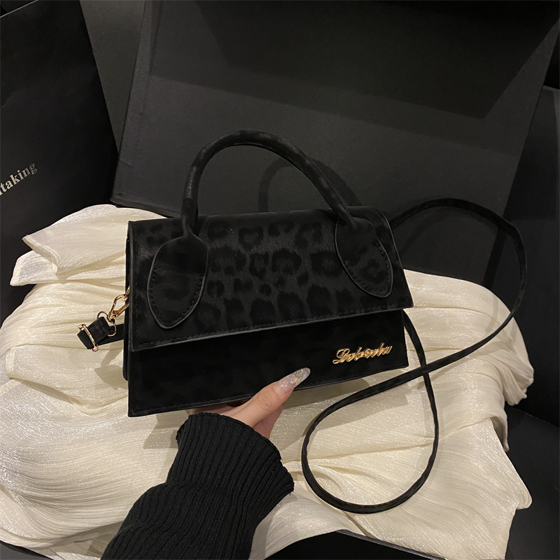 芊舒祺2025新款豹纹欧美时尚小方包女斜挎包手提包百搭车缝线设计 - 图0