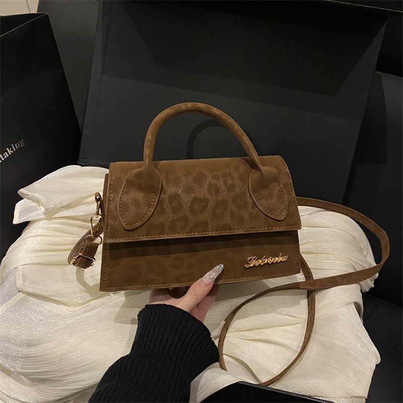 芊舒祺2025新款豹纹欧美时尚小方包女斜挎包手提包百搭车缝线设计 - 图2