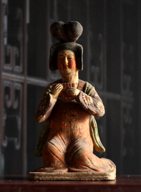 唐三彩陶瓷仿古乐器俑工艺品摆件