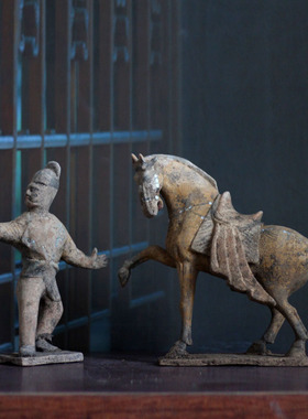 彩绘舞马唐三彩仿古中式摆件