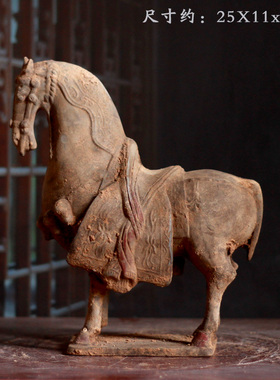 仿古摆件陶马马上俑大全古物复制