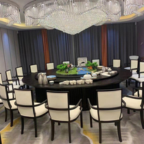 Hotel Dining Table Dining Chair Large Round Table Rock Board Electric Turntable 15 People 20 People Hotel Table And Chairs Combined Bag Compartment With Commercial Use