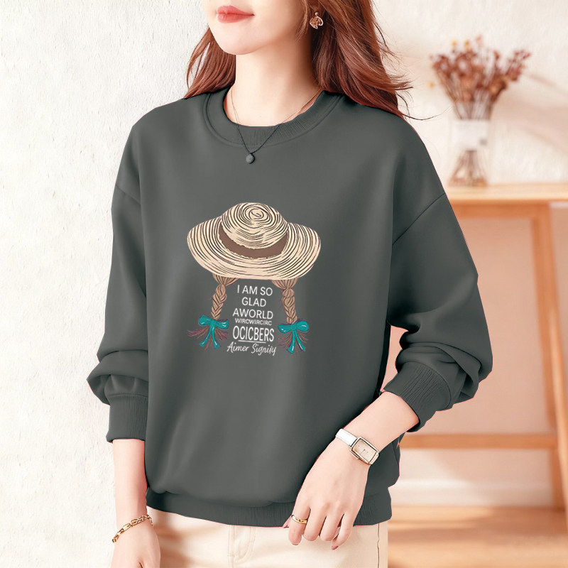 专柜品牌外贸纯棉100%休闲百搭长袖卫衣胖mm显瘦遮肚子秋冬上衣女,淘宝优惠券,粉丝福利购,淘宝优惠卷