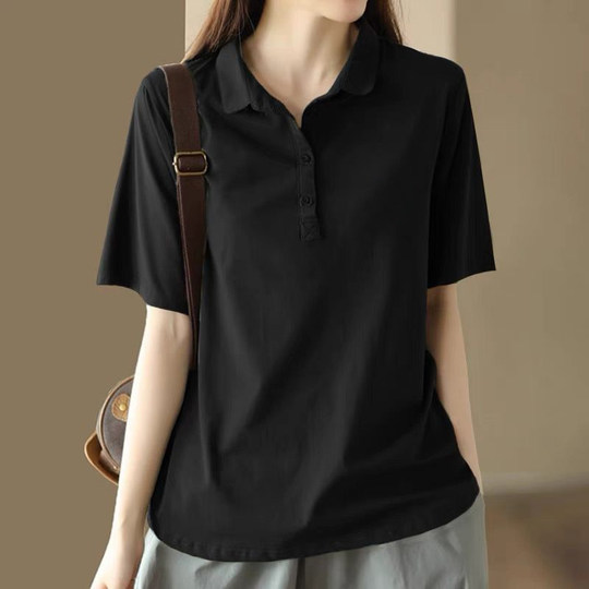100% cotton polo shirt short sleeve t-shirt for women
