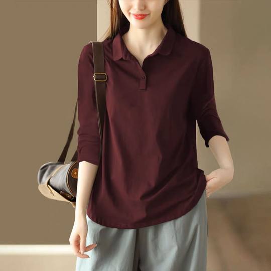 100% cotton polo shirt short sleeve t-shirt for women