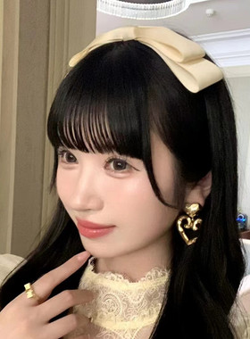 宅女气质立体蝴蝶结发箍女新款黑色头箍发饰小红书少女高颅顶发卡