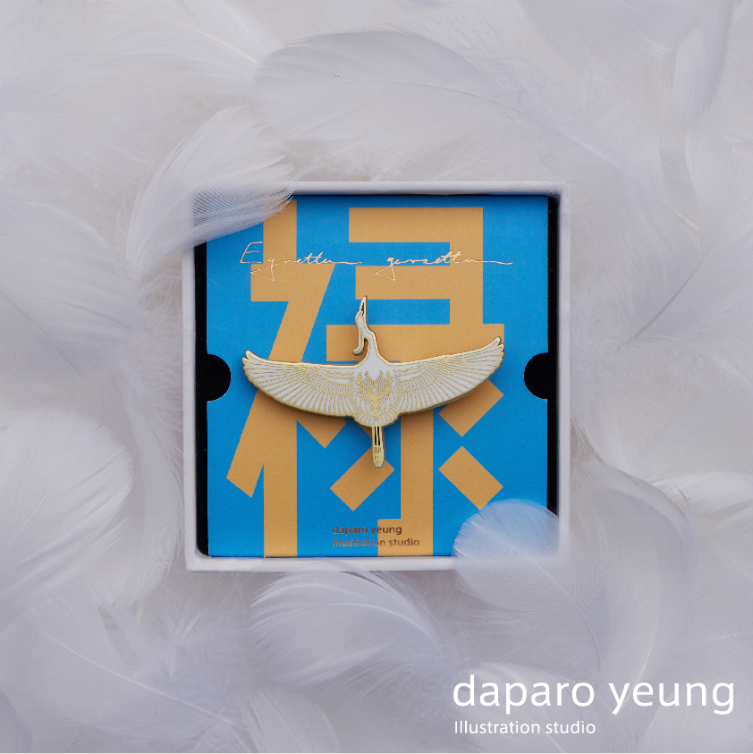 daparo白鹭设计师原创徽章包邮胸针 daparo胸针