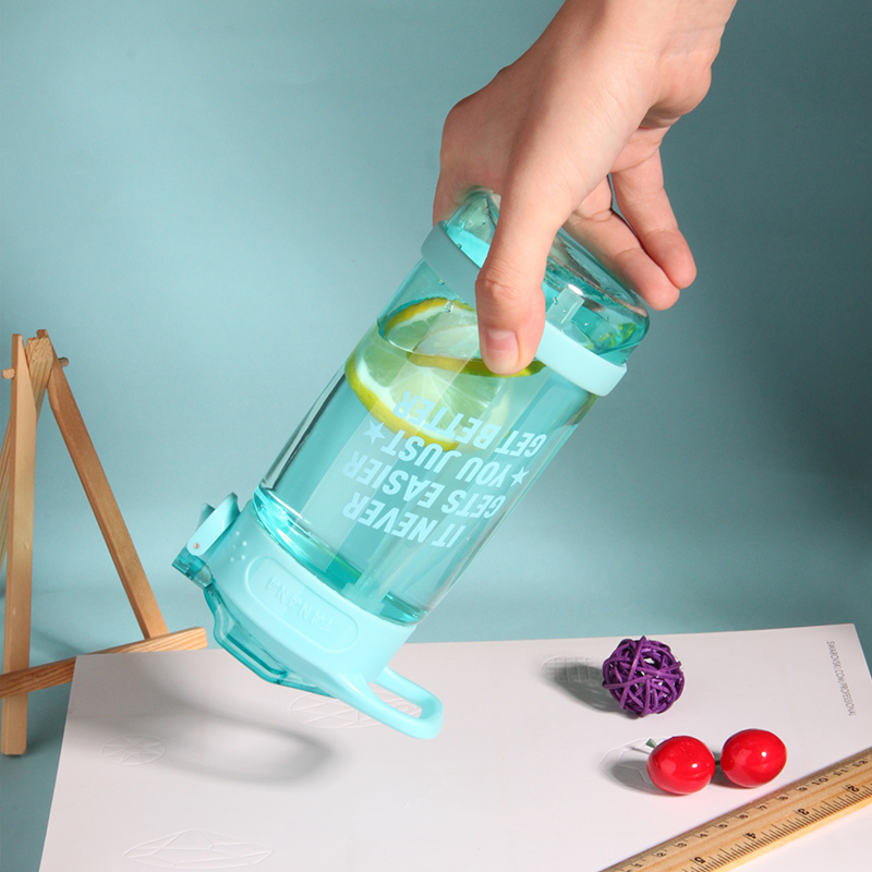 tritan带吸管可爱塑料水杯500ml
