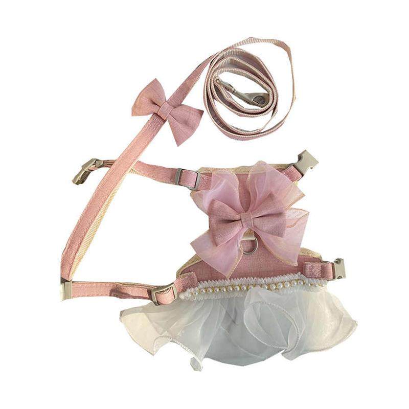 猫咪背心式牵引绳防挣脱外出专用高颜值蝴蝶结珍珠胸背带宠物用品,淘宝优惠券,粉丝福利购,淘宝优惠卷