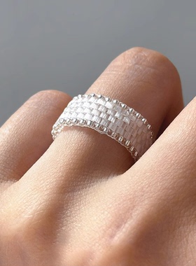 2025年新款复古缎面戒指手工自制简约高级感轻奢贵气食指戒指环女