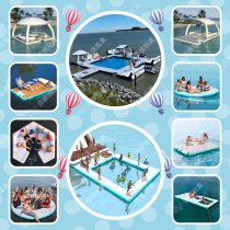 Water inflatable floating terrace swimming pool shading tent Yacht Casual Terrace Cushion Sea Floating Island Floating floating bed Magic blanket