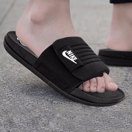 Nike nike slippers men's shoes velcro adjustable beach shoes basketball fitness trendy slippers dq9624