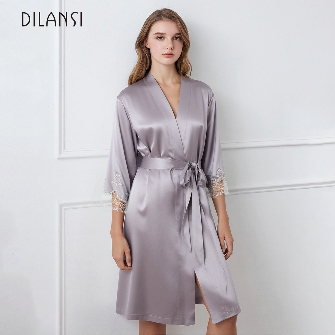 狄兰丝真丝睡衣女婚礼晨袍浴袍高级感100%桑蚕丝睡衣长款丝绸睡袍,淘宝优惠券,粉丝福利购,淘宝优惠卷