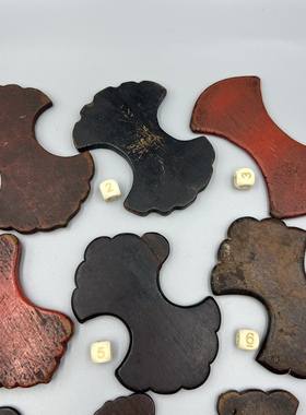 清代老古董古玩收藏品怀旧小号老红木酸枝木老雕刻木花线板绕线板