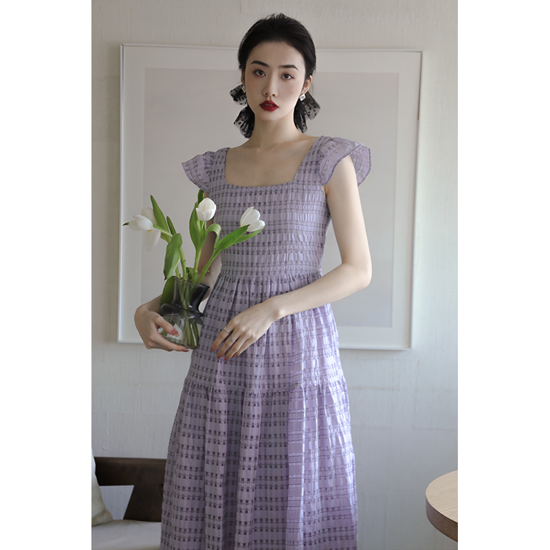 apa studio新中式复古通勤女夏季海边裙度假初恋心事绝美连衣裙 - 图1