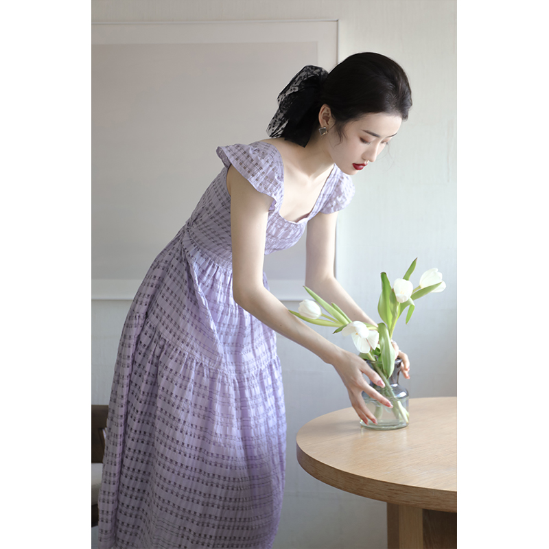 apa studio新中式复古通勤女夏季海边裙度假初恋心事绝美连衣裙 - 图0