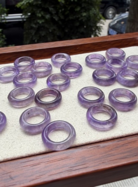 天然紫水晶16mm跑环diy手链项链