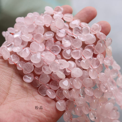 天然石花瓣10*12mm横孔扁水滴散珠 汉服古风发簪配件手工DIY配件. - 图1