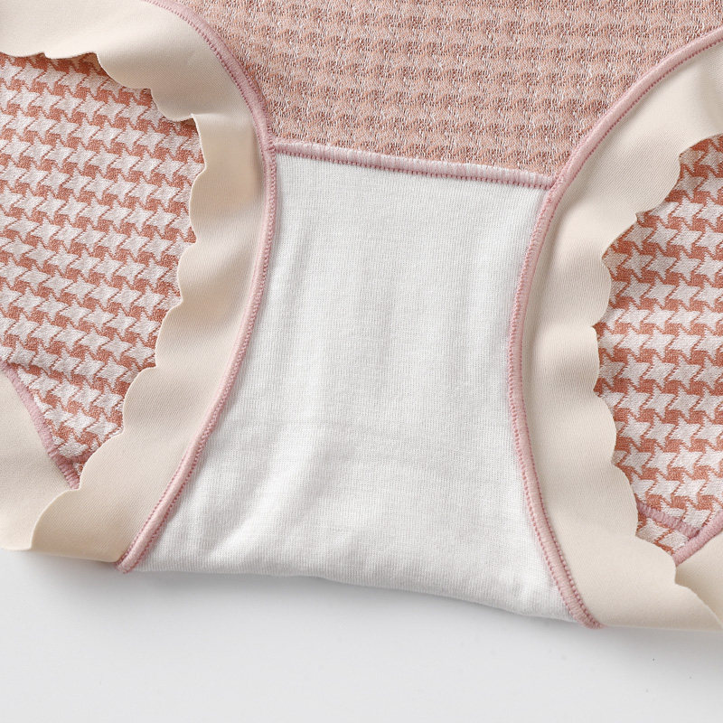 莫代尔千鸟格女士内裤无痕弹力花边少女三角裤清新格子柔软裤头女,淘宝优惠券,粉丝福利购,淘宝优惠卷