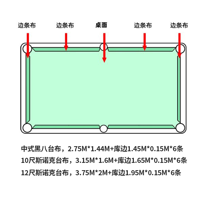 健英JIANYING台球桌布九球台尼6811羊绒澳毛台呢黑8斯诺克桌球布 - 图1