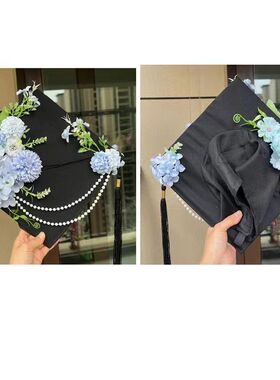 diy新款学士帽成品簪花仿真花大学生毕业照礼物绢花送女友送闺蜜