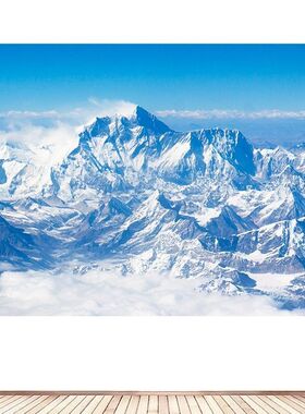 简约现代装饰画雪山山峰高山山川风景画海报客厅房间背不干胶贴纸