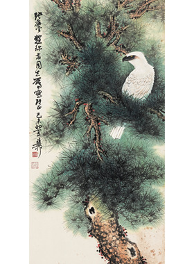 谢稚柳工笔花鸟国画真迹微喷复制