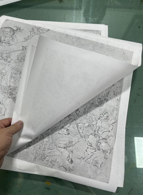 唐 吴道子 道子墨宝图册放大版黑白底稿真迹复制品 临摹学习画稿