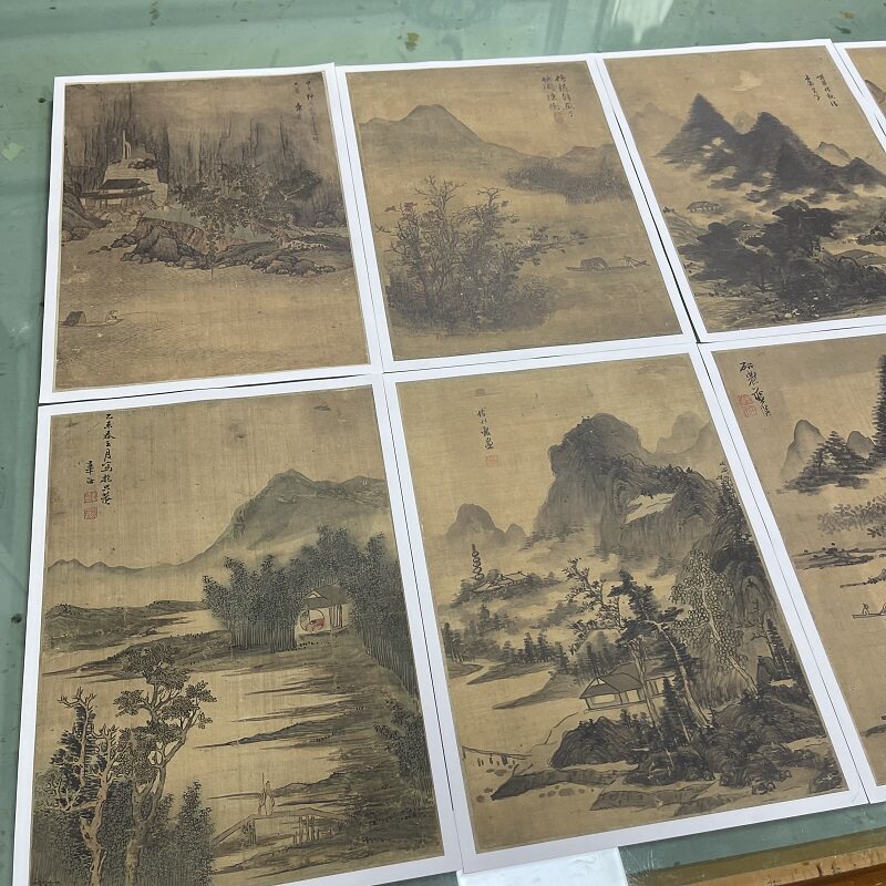 明 蓝瑛 山水画册10开仿古国画小品高清微喷美术纸学习临摹范本