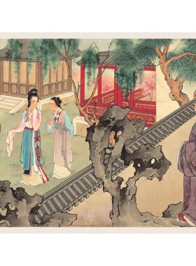 王淑西厢记十六开仕女画册工笔