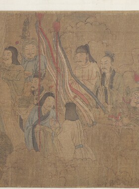 北宋 传张敦礼九歌图书画卷绢本波士顿博物馆藏微喷宋画人物长画